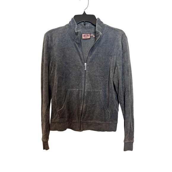 Vintage Juicy Couture Gray Full-Zip Jacket With Embellished Back - Picture 2 of 4